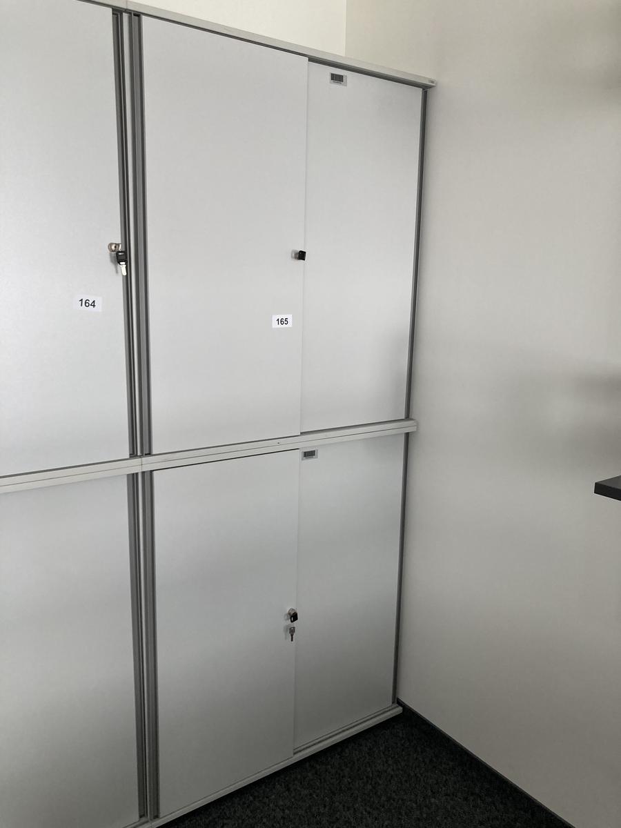 2teilige Aktenschrank-Kombination Ober- und Unterschrank, Maße je ca. 100 x 45 x 115 cm